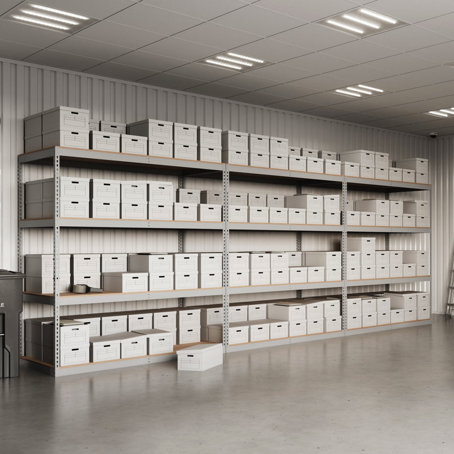 Lyon 48"d 4-Shelf Heavy-Duty Boltless Shelving Add-On Units - Gray