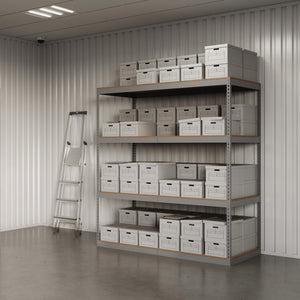 Lyon 48"d 4-Shelf Heavy-Duty Boltless Shelving Starter Units - Gray