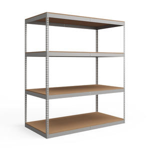 Lyon 48"d 4-Shelf Heavy-Duty Boltless Shelving Starter Units - Gray