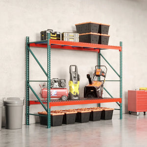 2-Tier Teardrop Pallet Rack Starter Units w/ Wire Decking - 36"d x 96"h