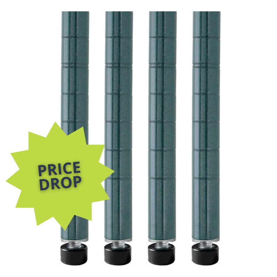 Green Wire Shelving Posts - 4-Pack