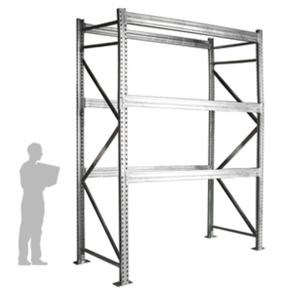 3-Tier Galvanized Teardrop Pallet Rack Starter Units - 42