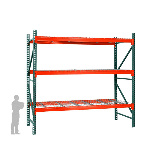3-Tier Teardrop Pallet Rack Starter Units w/ Wire Decking - 42