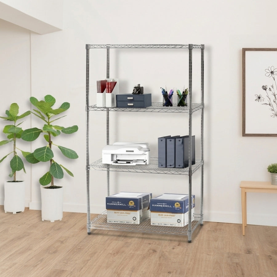 12"d x 36"w Chrome Wire Shelving w/ 4 Shelves
