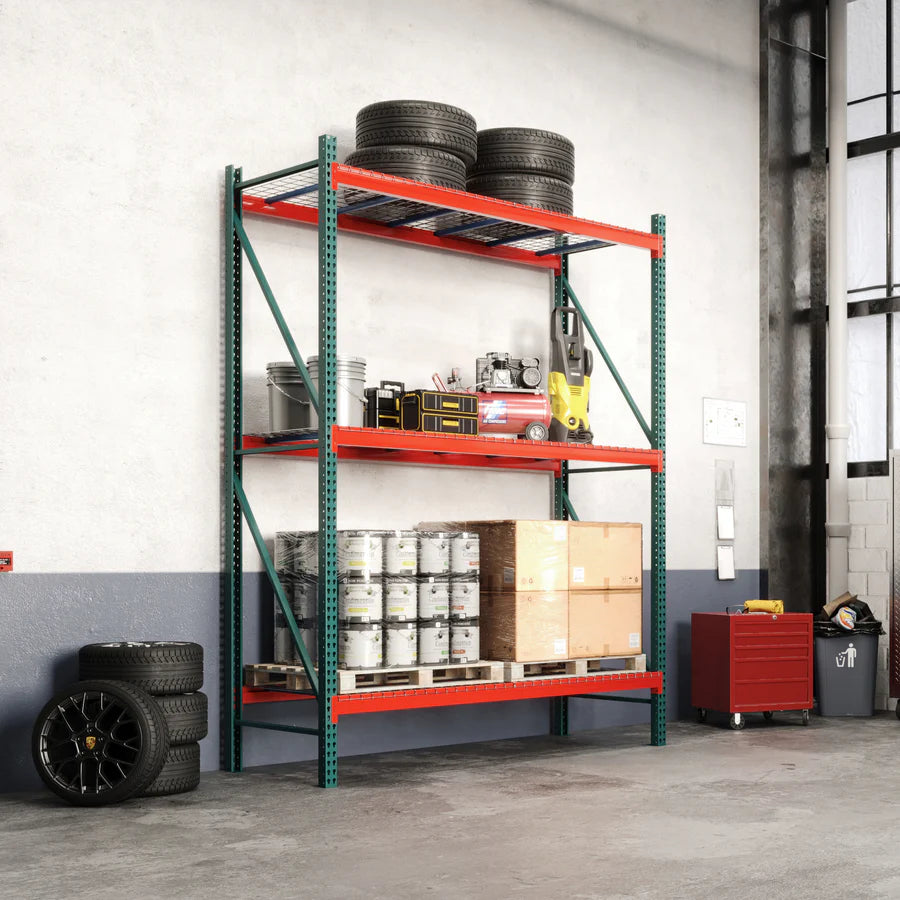 3-Tier Teardrop Pallet Rack Starter Units - Standard Duty - 36"d x 144"h