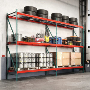 3-Tier Teardrop Pallet Rack Add-On Units - Heavy Duty - 36"d x 144"h