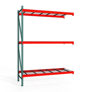 3-Tier Teardrop Pallet Rack Add-On Units w/ Wire Decking - Heavy Duty - 36"d x 144"h