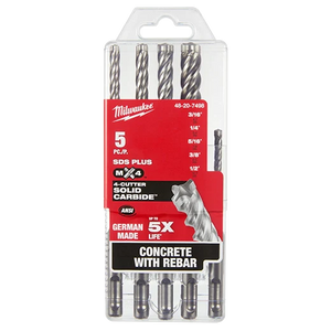 Milwaukee 5 PC SDS Plus 4CT MX4™ Set (48-20-7498)