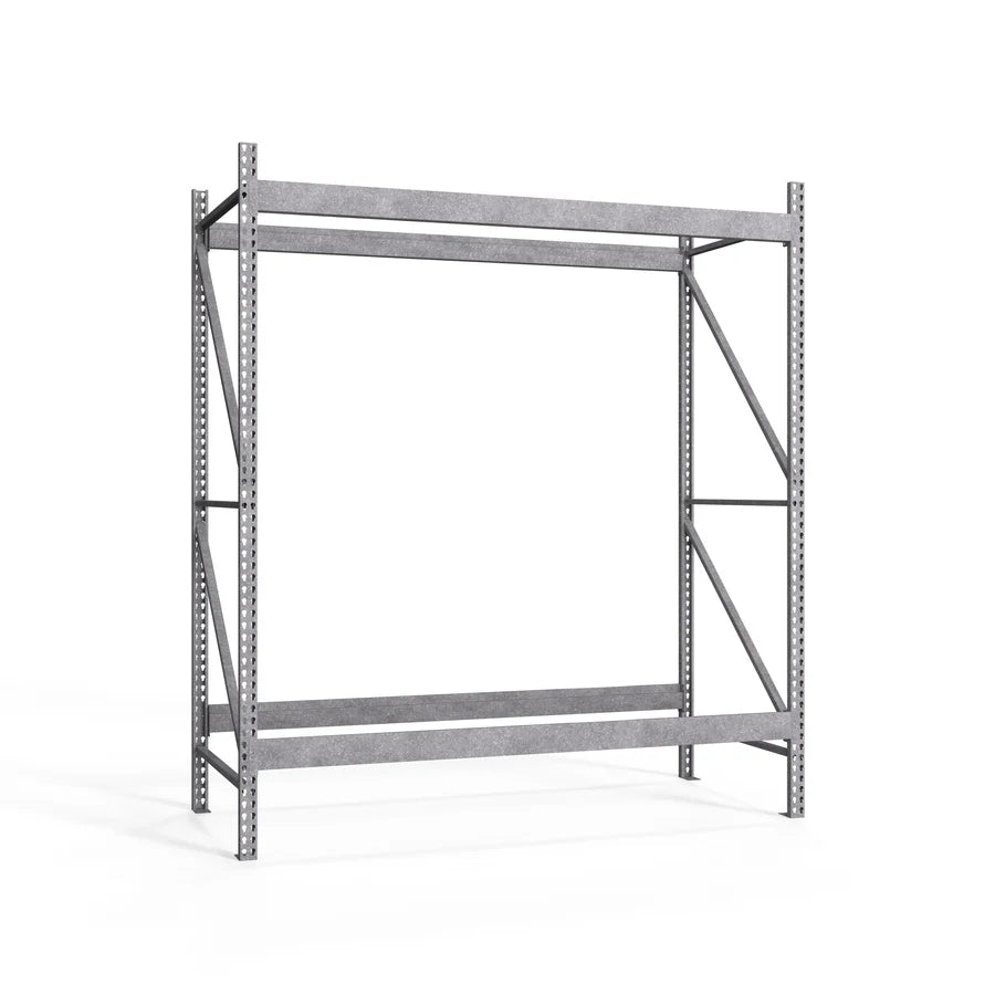2-Tier Galvanized Teardrop Pallet Rack Starter Units - 48"d x 120"h