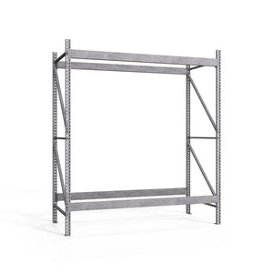2-Tier Galvanized Teardrop Pallet Rack Starter Units - 48"d x 120"h