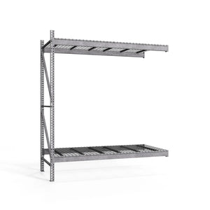 2-Tier Galvanized Teardrop Pallet Rack Add-On Units w/ Wire Decking - 48"d x 120"h