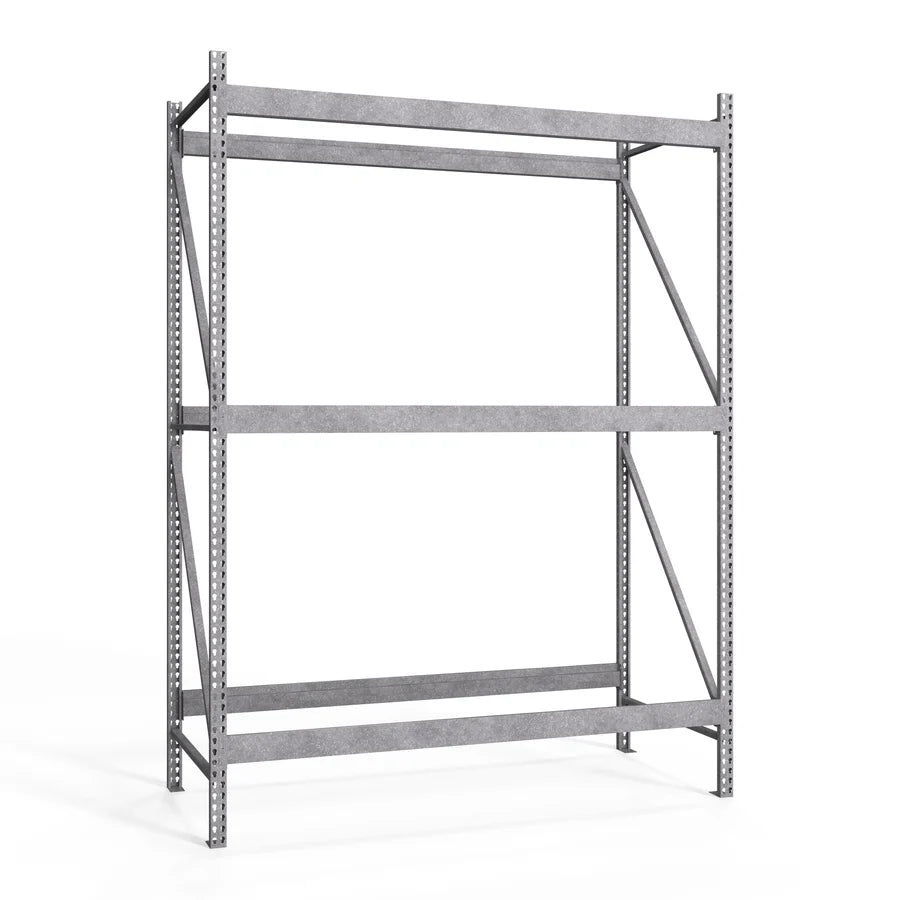 3-Tier Galvanized Teardrop Pallet Rack Starter Units - 42"d x 144"h