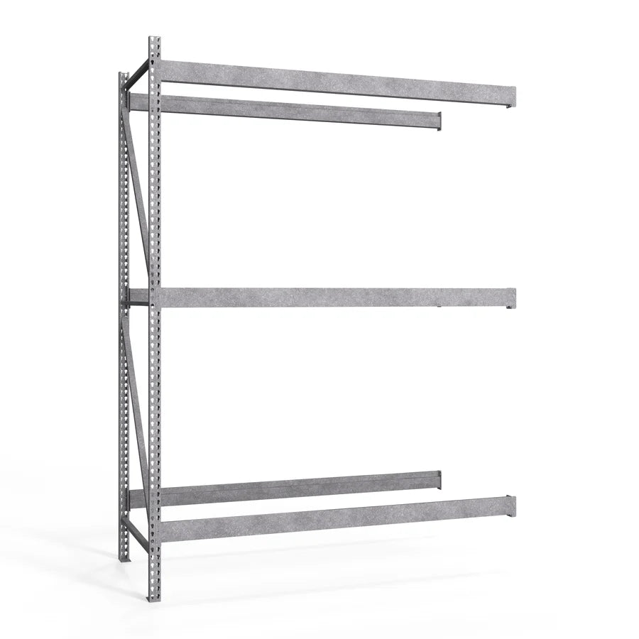 2-Tier Galvanized Teardrop Pallet Rack Add-On Units - 48"d x 144"h