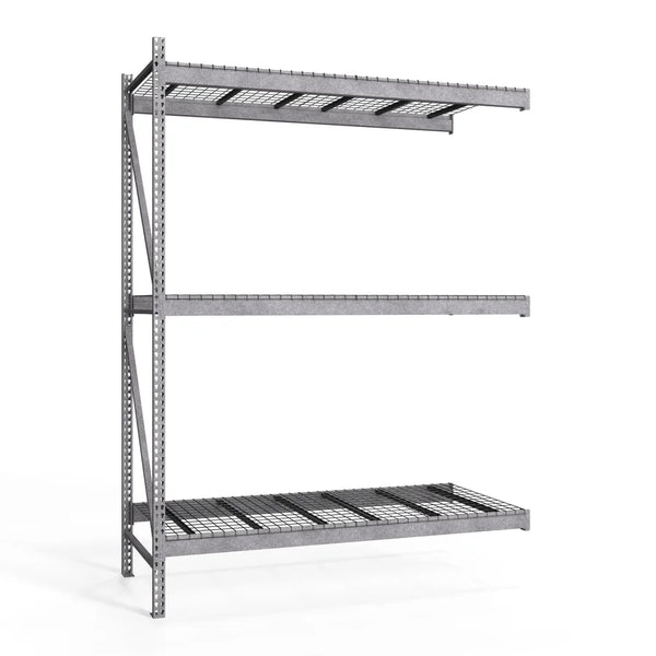 3-Tier Galvanized Teardrop Pallet Rack Add-On Units w/ Wire Decking - 42