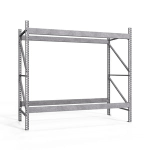 2-Tier Galvanized Teardrop Pallet Rack Starter Units - 36"d x 120"h