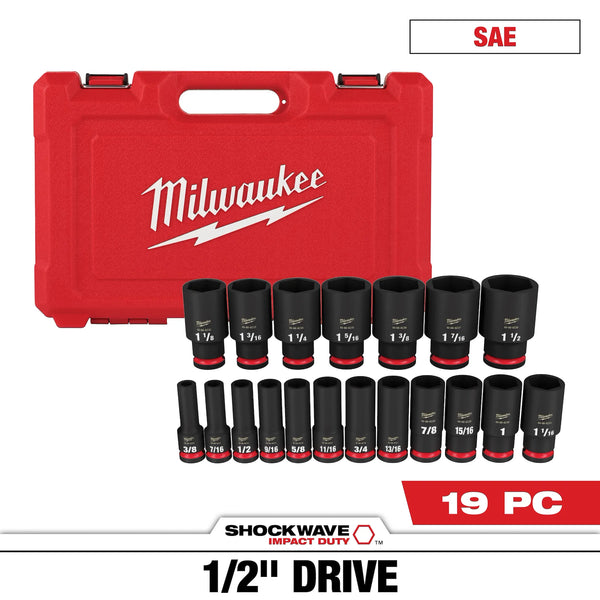 Milwaukee 19PC SHOCKWAVE™ Impact Duty 1/2