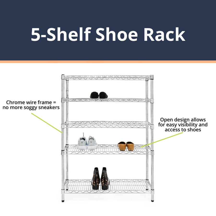 Chrome 5-Tier Shoe Rack