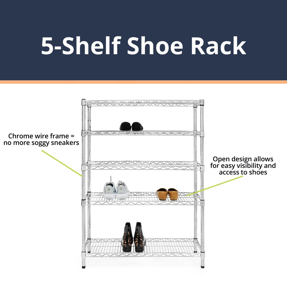 Chrome 5-Tier Shoe Rack
