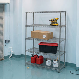 30"d x 36"w Chrome Wire Shelving w/ 5 Shelves