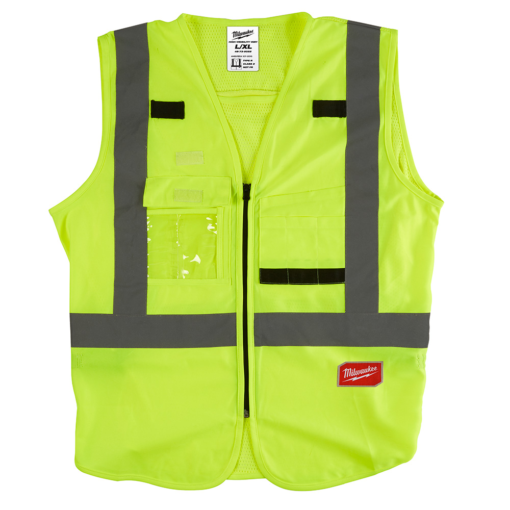 Milwaukee Yellow Class 2 High Visibility Safety Vest with 10 Pockets (48-73-5021)