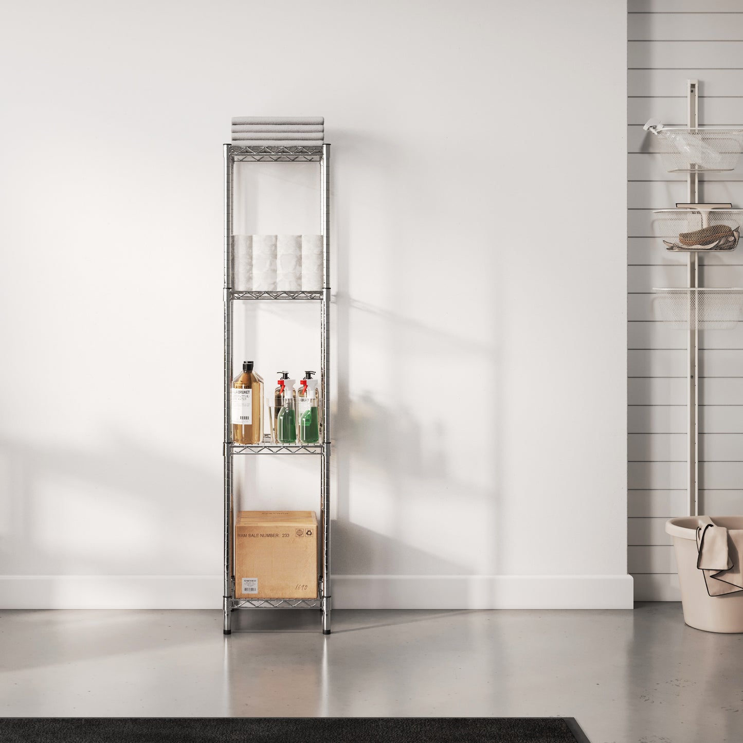 12"d x 18"w Chrome Wire Shelving w/ 4 Shelves