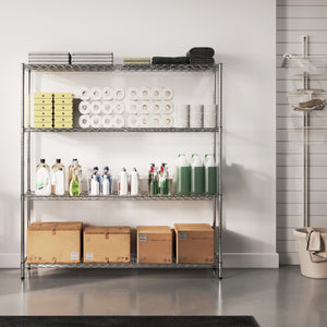 12"d x 72"w Chrome Wire Shelving w/ 4 Shelves