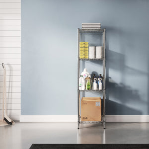 21"d x 21"w Chrome Wire Shelving w/ 4 Shelves