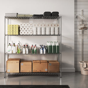 24"d x 60"w Chrome Wire Shelving w/ 4 Shelves