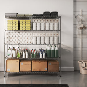 24"d x 72"w Chrome Wire Shelving w/ 5 Shelves