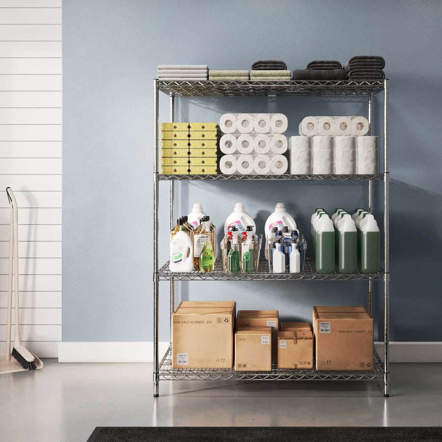 30"d x 36"w Chrome Wire Shelving w/ 4 Shelves