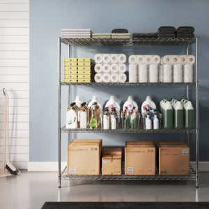 30"d x 60"w Chrome Wire Shelving w/ 4 Shelves