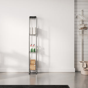 8"d x 12"w Chrome Wire Shelving w/ 4 Shelves