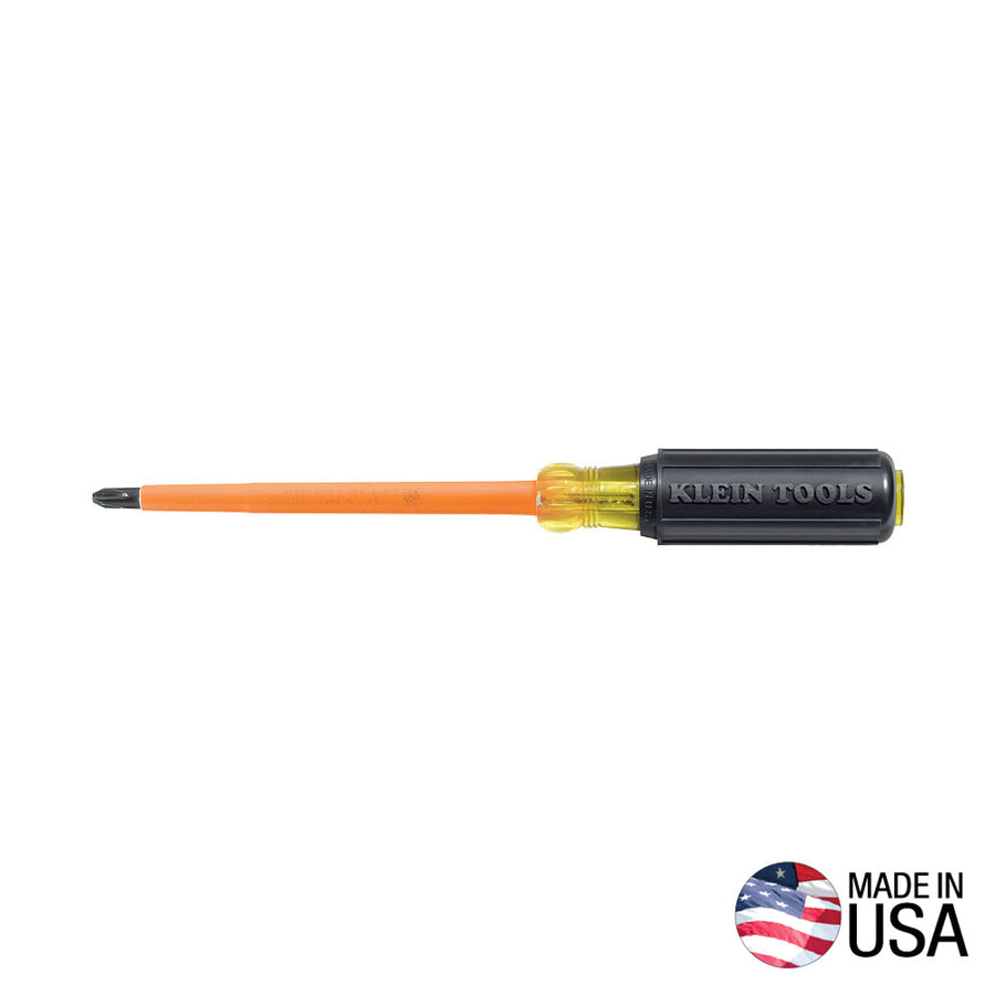 Klein Insulated Screwdriver, #2 Phillips, 4-Inch Round Shank (603-4-INS)