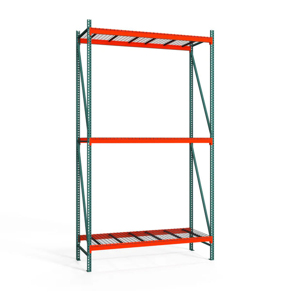3-Tier Teardrop Pallet Rack Starter Units w/ Wire Decking - 42