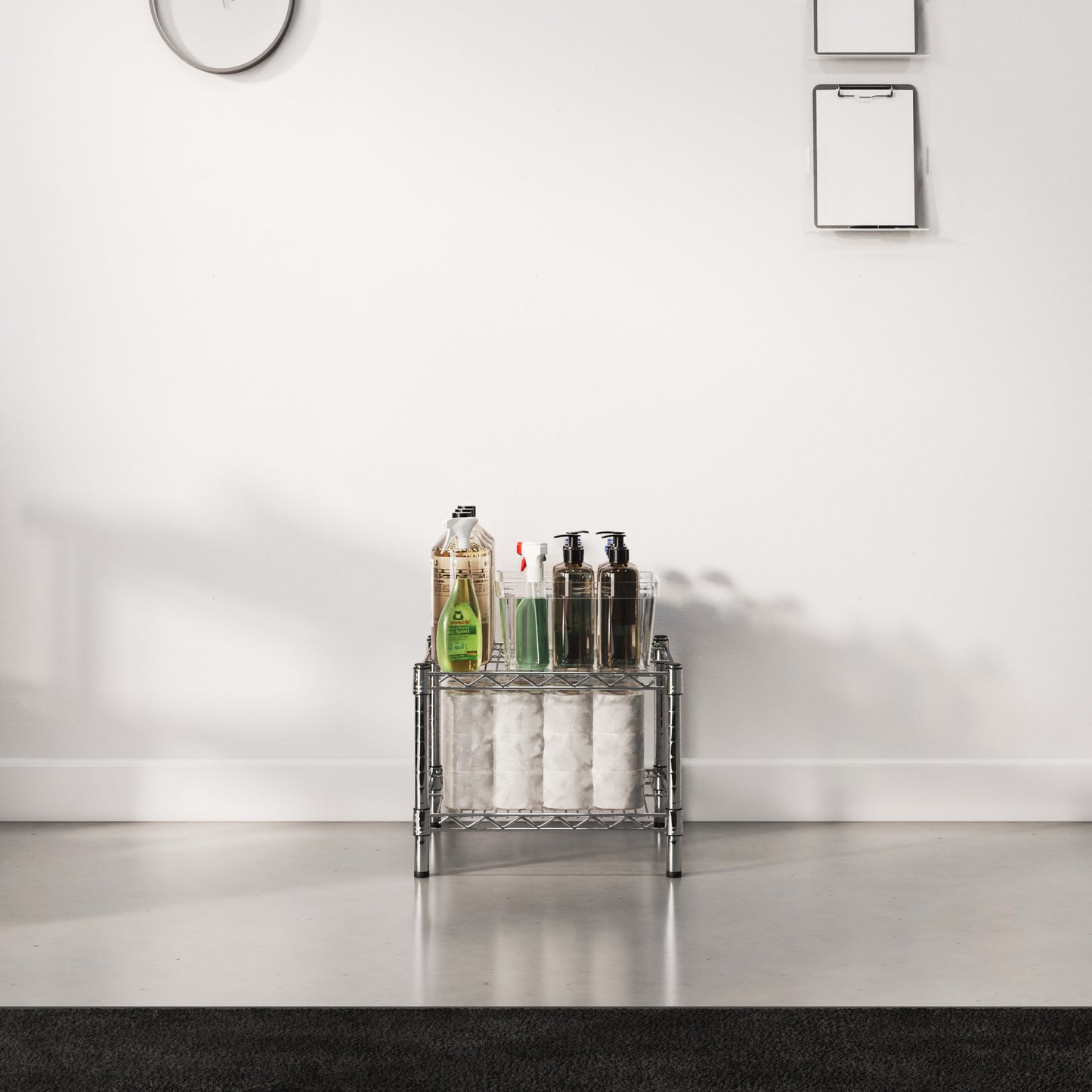 12"d x 14"h Chrome Wire Shelving w/ 2 Shelves