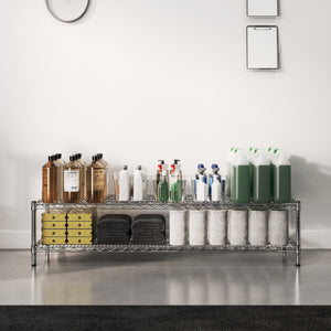 18"d x 14"h Chrome Wire Shelving w/ 2 Shelves