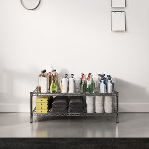 24"d x 14"h Chrome Wire Shelving w/ 2 Shelves