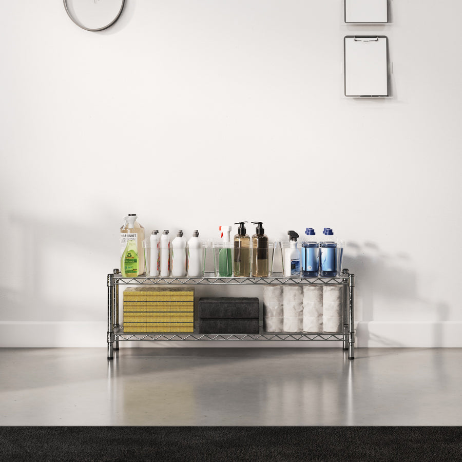 12"d x 14"h Chrome Wire Shelving w/ 2 Shelves