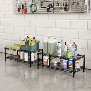 8"d x 14"h Black Wire Shelving w/ 2 Shelves