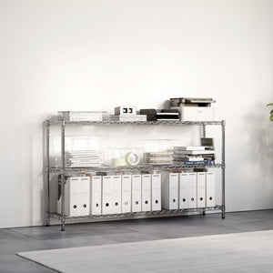 14"d x 34"h Chrome Wire Shelving w/ 3 Shelves