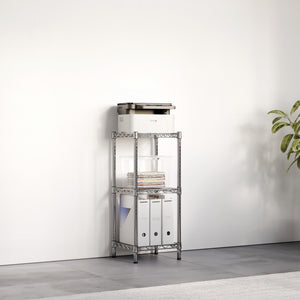 14"d x 34"h Chrome Wire Shelving w/ 3 Shelves