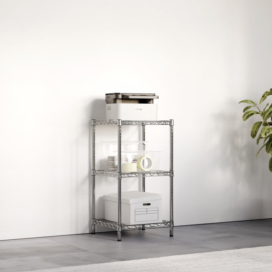 18"d x 34"h Chrome Wire Shelving w/ 3 Shelves