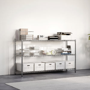 21"d x 34"h Chrome Wire Shelving w/ 3 Shelves