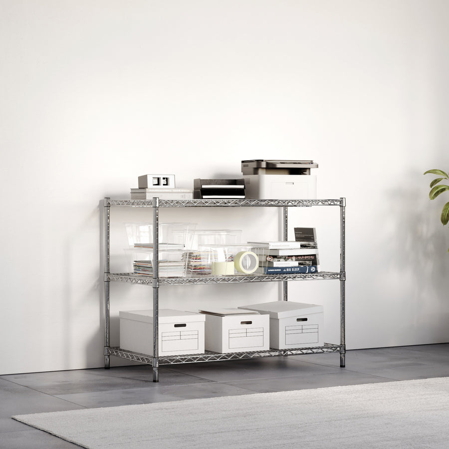 24"d x 34"h Chrome Wire Shelving w/ 3 Shelves