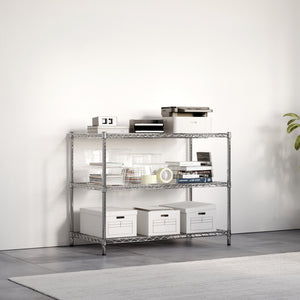 24"d x 34"h Chrome Wire Shelving w/ 3 Shelves