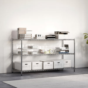 24"d x 34"h Chrome Wire Shelving w/ 3 Shelves