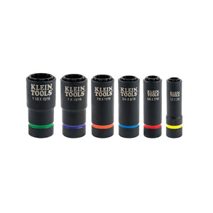 Klein 2-In-1 Impact Socket Set, 12-Point, 6-Piece (66010)