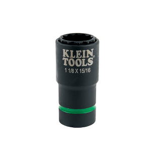 Klein 2-in-1 Impact Socket, 12-Point, 1-1/8 and 15/16-Inch (66016)