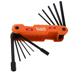 Klein Pro 11-key SAE folding hex key set 70550 red handle