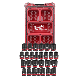 Milwaukee 27PC SHOCKWAVE™ Impact Duty Socket 1/2" Drive MM & SAE Set with PACKOUT™ (49-66-6804)